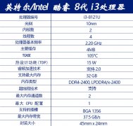 CPU电脑处理器八代酷睿I3 8121U双核四线程现货适用于